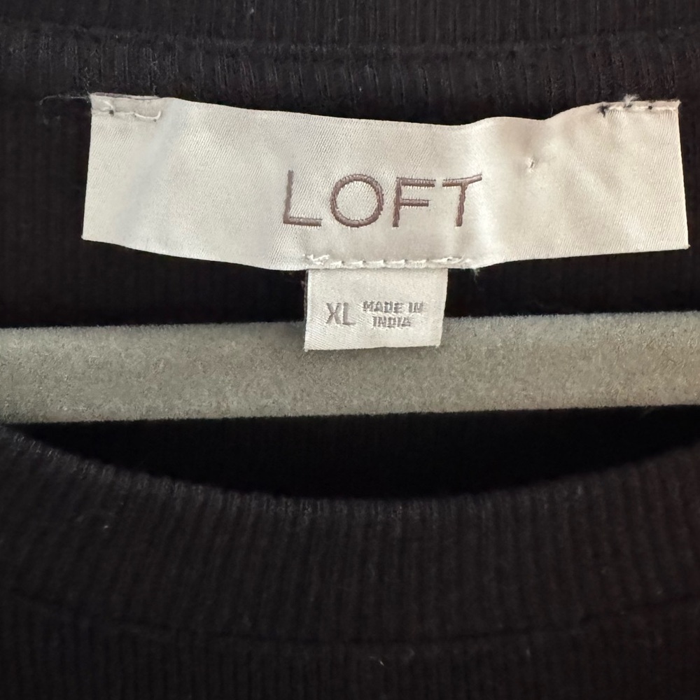 Loft Holiday Plaid Puff Balloon Ruffle Sleeve Comfy Relaxed Blue Green Black Top - Picture 8 of 8